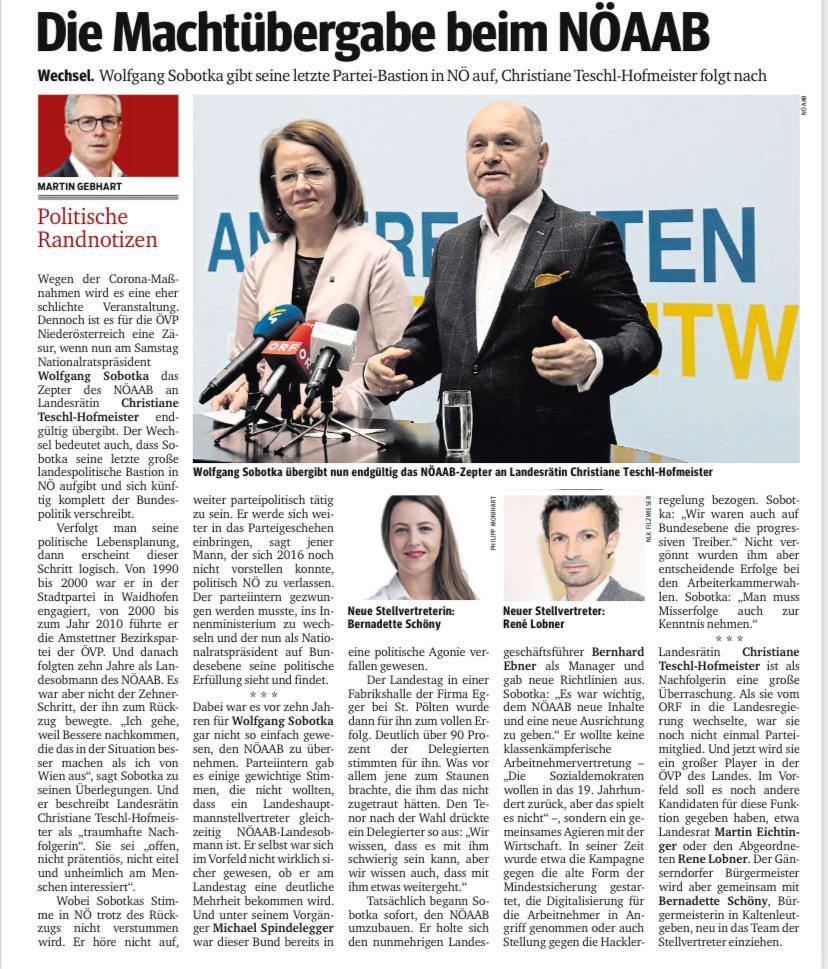 Machtübergabe im NÖAAB
